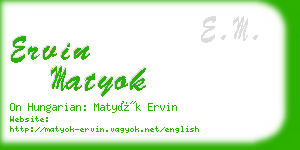 ervin matyok business card